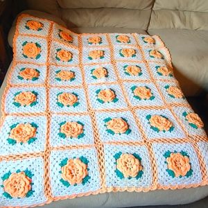 Hand Crocheted Vintage Afghan